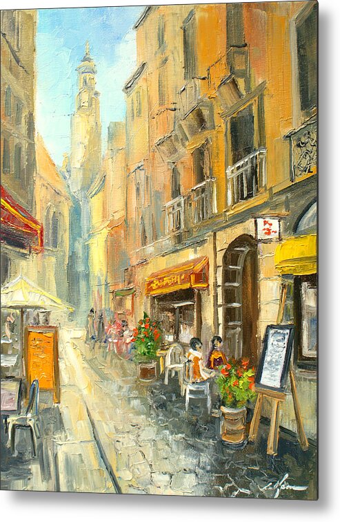 France Metal Print featuring the painting French small street by Luke Karcz