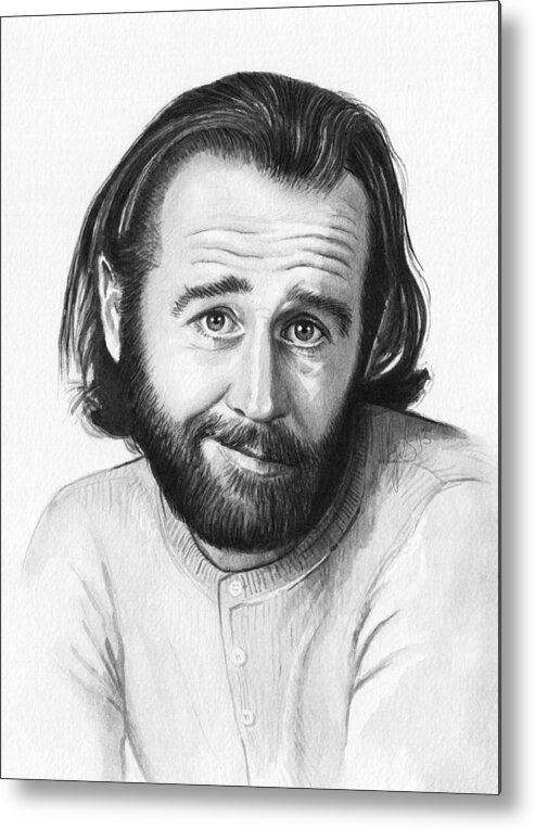 George Carlin Metal Print featuring the painting George Carlin Portrait by Olga Shvartsur
