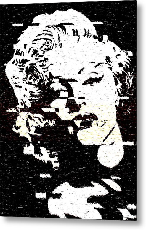 Marylin Monroe Digital Manipulation Metal Print featuring the painting Glitch Art Marylin Monroe by Georgeta Blanaru