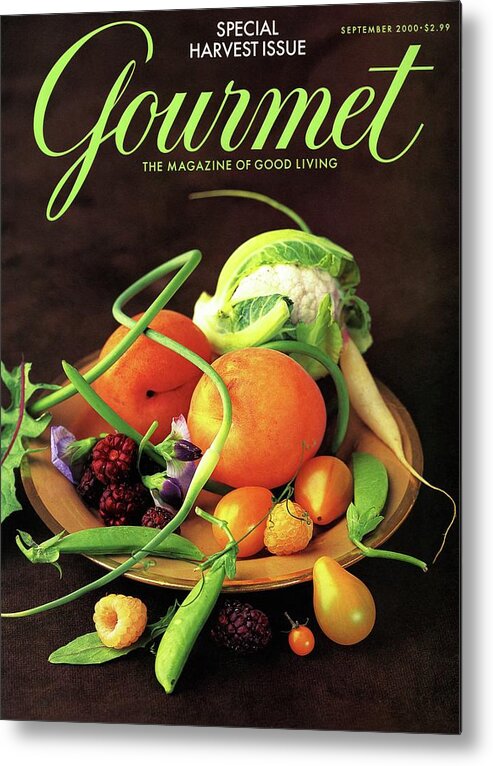 Food Metal Print featuring the photograph Gourmet Cover Featuring A Variety Of Fruit by Romulo Yanes