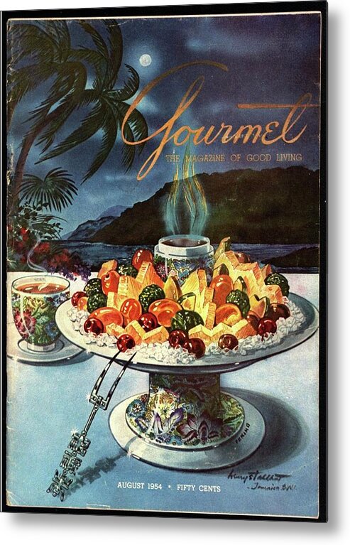 Food Metal Print featuring the photograph Gourmet Cover Illustration Of Fruit Dish by Henry Stahlhut