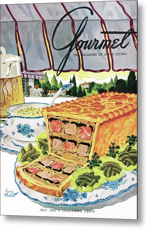 Food Metal Print featuring the photograph Gourmet Cover Of Pate En Croute Froid by Henry Stahlhut
