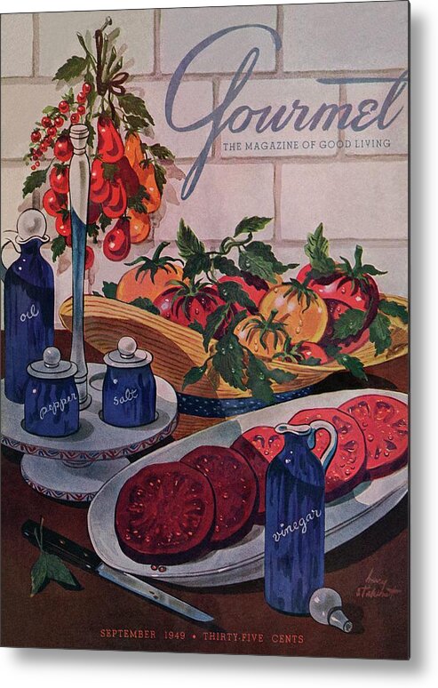 Food Metal Print featuring the photograph Gourmet Cover Of Tomatoes And Seasoning by Henry Stahlhut