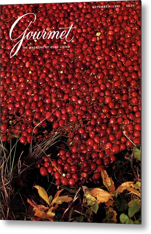 Food Metal Print featuring the photograph Gourmet Magazine Cover Featuring Cranberries by Lans Christensen