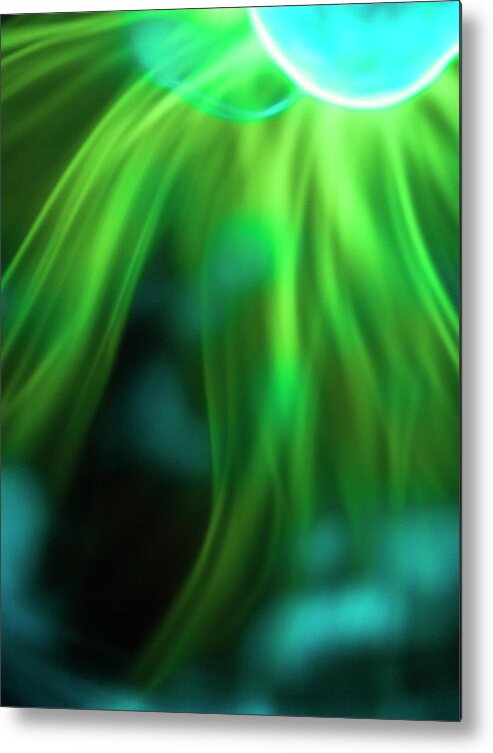 Spooky Metal Print featuring the photograph Green Light Trails by Steven Puetzer