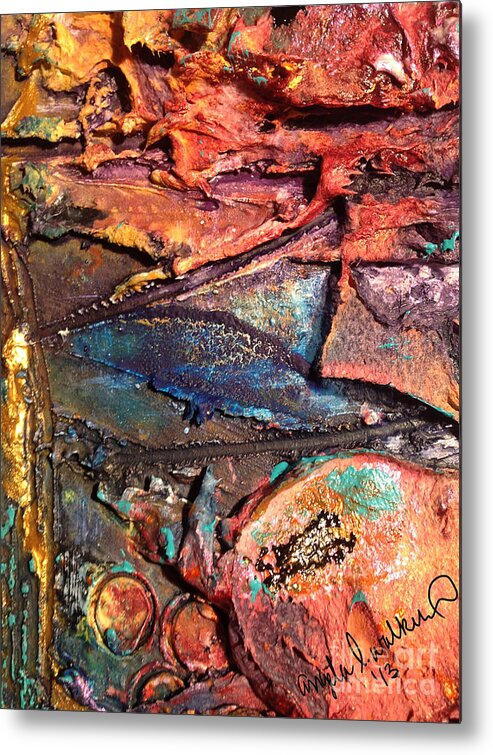 Mixed Media Metal Print featuring the mixed media Grooved Lines by Angela L Walker