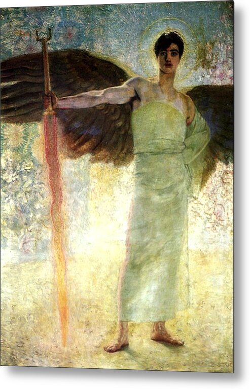 Guardian Metal Print featuring the painting Guardian of Paradise by Franz von Stuck