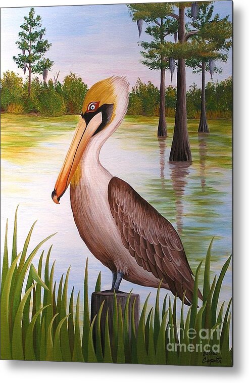 Bird Metal Print featuring the painting Home on the Bayou by Valerie Carpenter