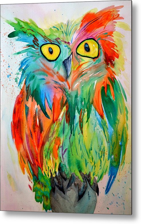 Owl Metal Print featuring the painting Hoot Suite by Beverley Harper Tinsley