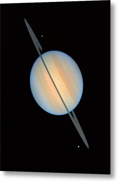 Saturn Metal Print featuring the photograph Hubble Image Of Saturn by Nasaesastscie.karkoschka, U.arizona