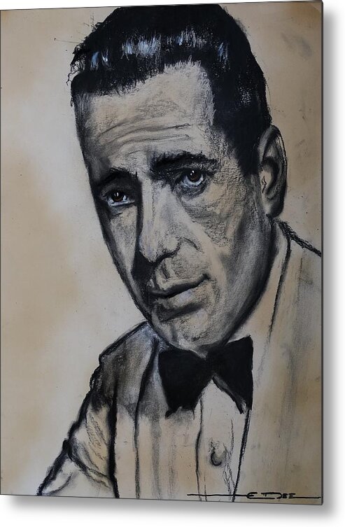 Humphrey Deforest Bogart Metal Print featuring the drawing Humphrey DeForest Bogart -1 by Eric Dee