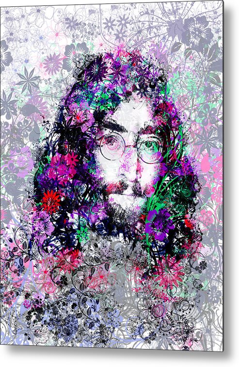 John Lennon Metal Print featuring the painting Imagine by Bekim M