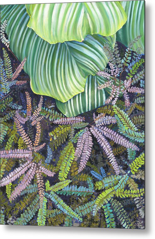 Birdseye Art Studio Metal Print featuring the painting In the Conservatory - 4th Center - Green by Nick Payne