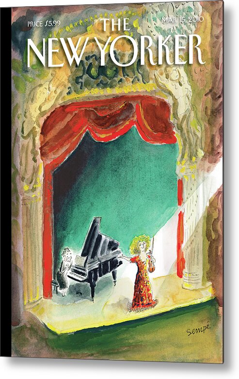 Piano Metal Print featuring the painting In The Spotlight by Jean-Jacques Sempe
