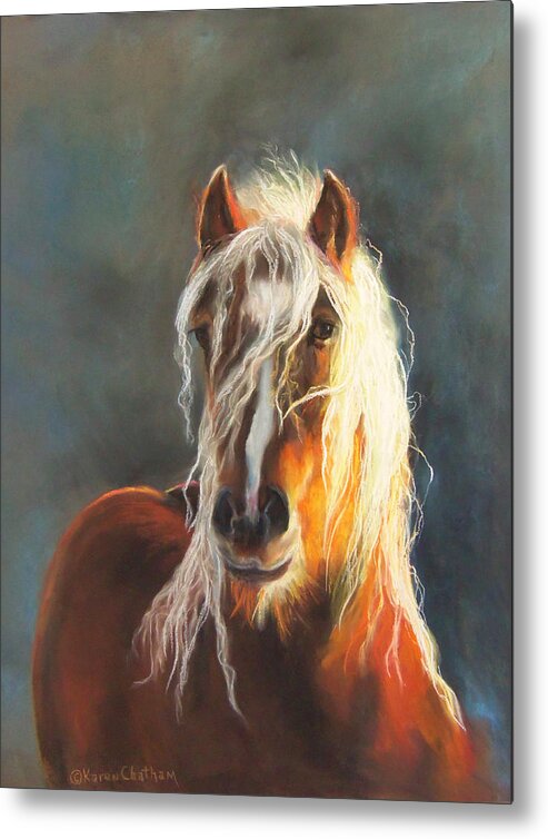 Hope Of Glory Gypsy Horse Metal Print featuring the pastel Ingalyl by Karen Kennedy Chatham