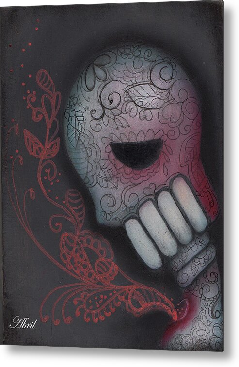 Day Of The Dead Metal Print featuring the painting Inner Feelings by Abril Andrade