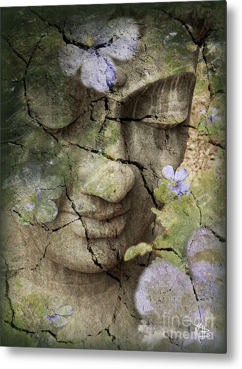 Buddha Metal Print featuring the mixed media Inner Tranquility by Christopher Beikmann