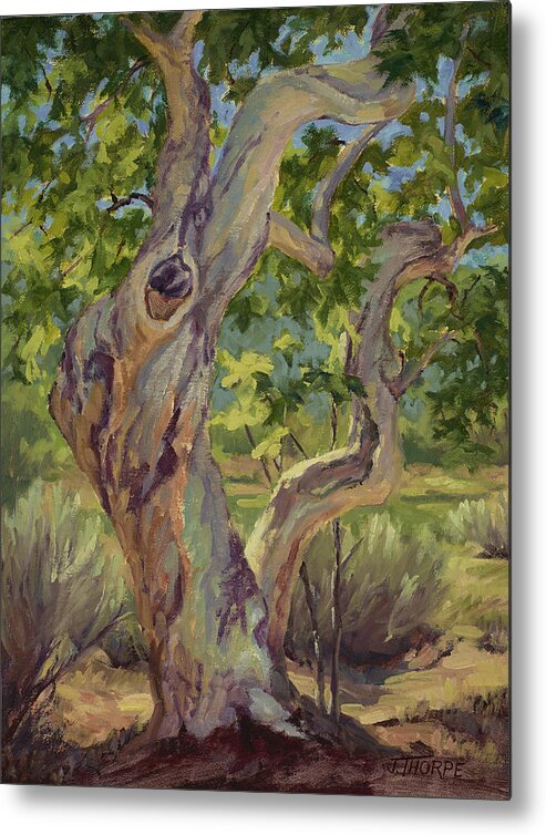 Tree Metal Print featuring the painting Spring Sycamore by Jane Thorpe