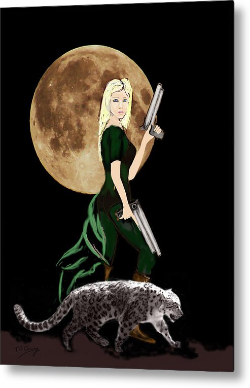 Fantasy Art Metal Print featuring the photograph Jasmine and the Snow Leopard by Tom Conway