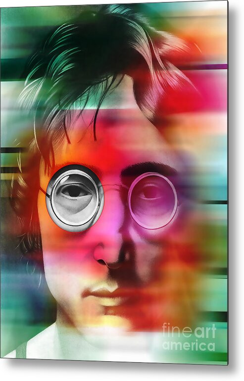 John Lennon Painting Metal Print featuring the digital art John Lennon Painting by Marvin Blaine