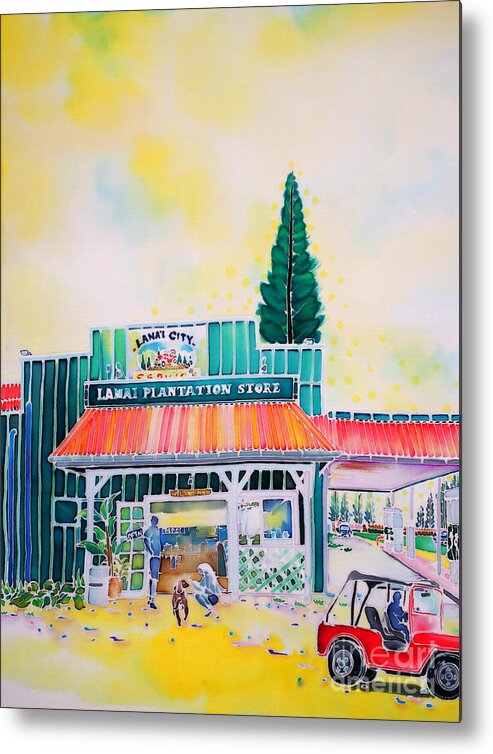 Hawaii Metal Print featuring the painting Lanai city by Hisayo OHTA