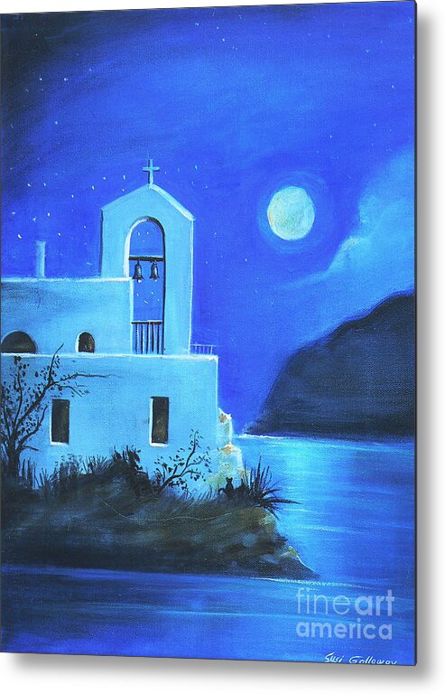 Church Metal Print featuring the painting Little Church by the Sea by Artificium -