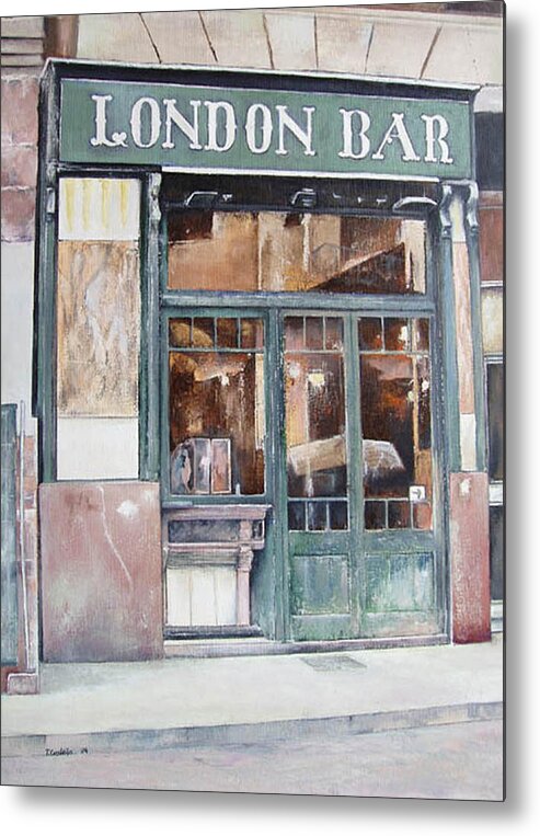 London Metal Print featuring the painting London bar-Barcelona by Tomas Castano