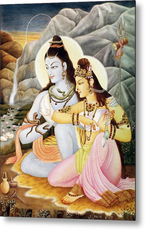 Lord Shiva Parvati Metal Print by Dinodia - Pixels