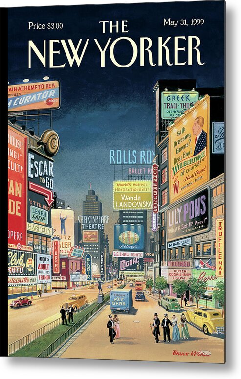 Times Square Metal Print featuring the painting Lost Times Square by Bruce McCall