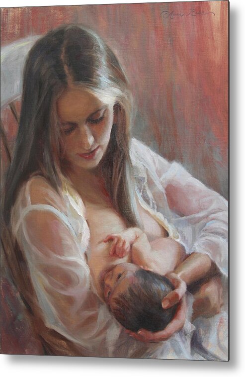 Figure Painting Metal Print featuring the painting Lullaby by Anna Rose Bain