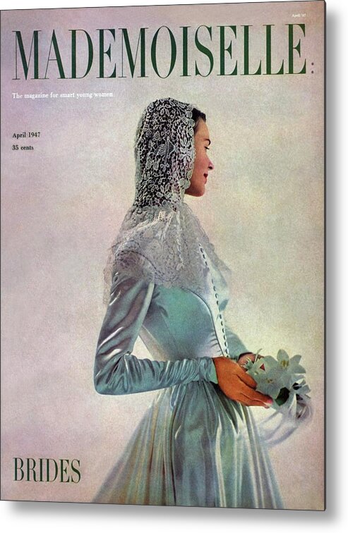 Fashion Metal Print featuring the photograph Mademoiselle Cover Featuring A Bride by Gene Fenn