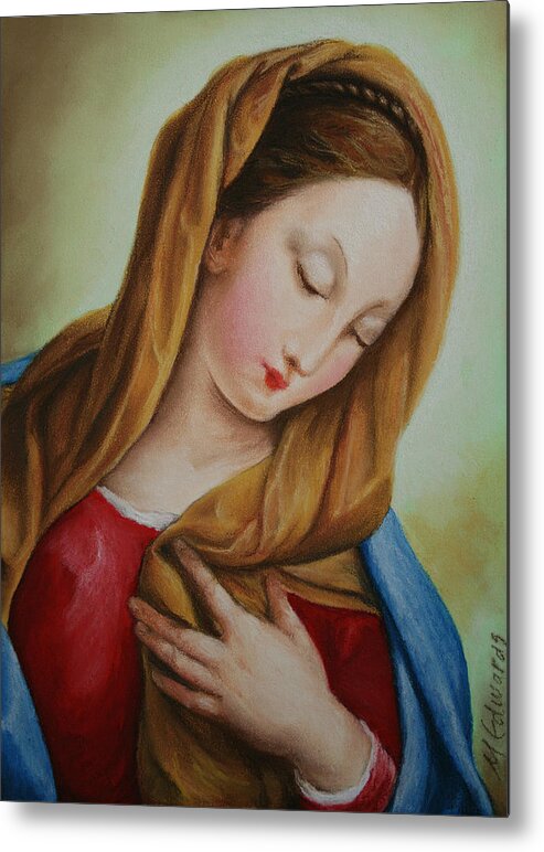 Madonna Metal Print featuring the pastel Madonna by Marna Edwards Flavell