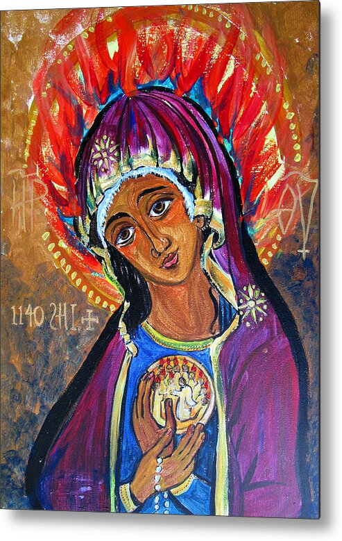 Russian Design Metal Print featuring the painting Maria of Pentecost by Sarah Hornsby