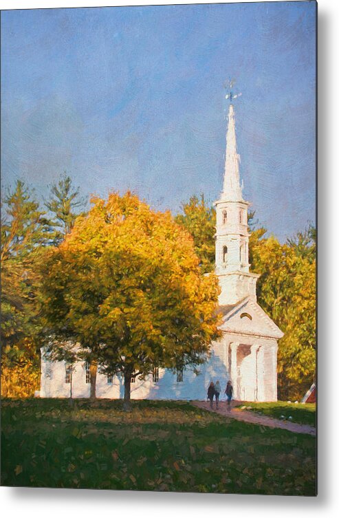 Chapel Metal Print featuring the photograph Martha-Mary Chapel at Wayside Inn by Jean-Pierre Ducondi