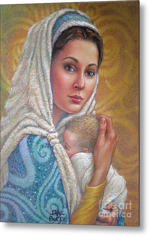 Christmas Metal Print featuring the pastel Mary Did You Know  by Jane Bucci