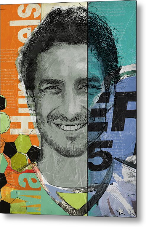 Cristiano Ronaldo Metal Print featuring the painting Mats Hummels - B by Corporate Art Task Force
