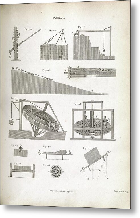 Crane Metal Print featuring the photograph Mechanics Of Lifting Devices by Royal Institution Of Great Britain