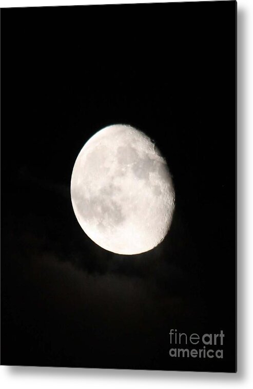 Moon Photographed In Black And White Metal Print featuring the photograph Moon Photographed in Black and White by John Telfer