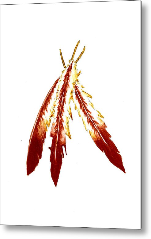 Ative American Metal Print featuring the painting Native American Feathers by Michael Vigliotti