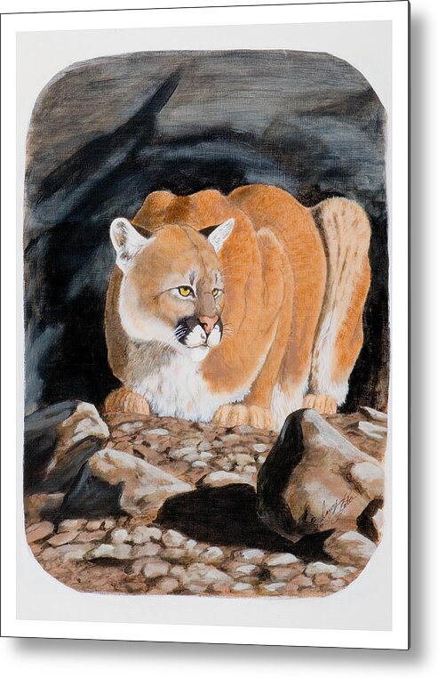 Cougar Metal Print featuring the painting Nevada Cougar by Darcy Tate