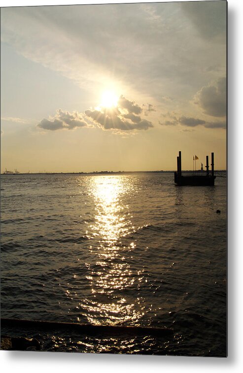 New York Harbor Metal Print featuring the photograph New York Harbor From Red Hook Pier by Keith Thomson