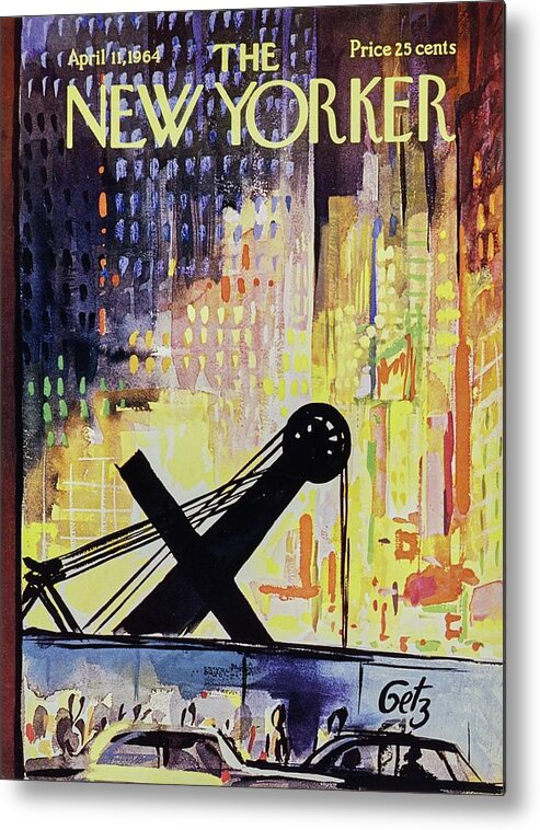Illustration Metal Print featuring the painting New Yorker April 11th 1964 by Arthur Getz