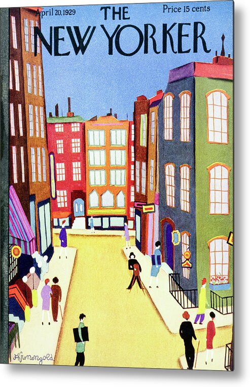 Illustration Metal Print featuring the painting New Yorker April 20 1929 by Arthur K Kronengold