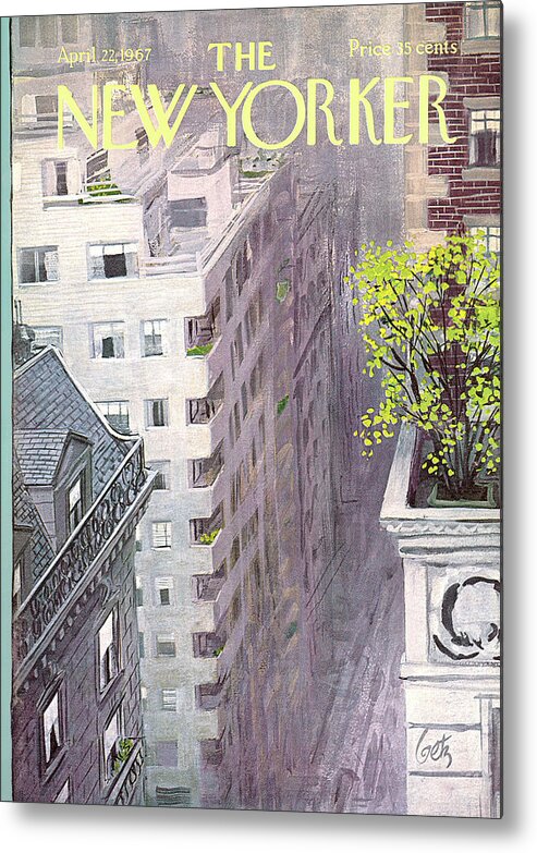 Arthur Getz Agt Metal Print featuring the painting New Yorker April 22nd, 1967 by Arthur Getz
