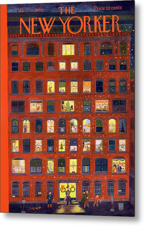 Apartment Metal Print featuring the painting New Yorker December 26, 1953 by Ilonka Karasz