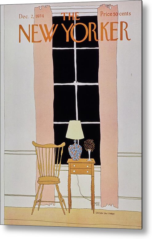 Illustration Metal Print featuring the painting New Yorker December 2nd 1974 by Gretchen Dow Simpson