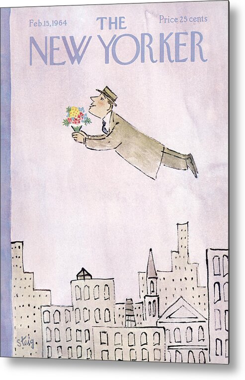 Holiday Metal Print featuring the painting New Yorker February 15th, 1964 by William Steig