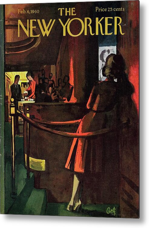 Illustration Metal Print featuring the painting New Yorker February 6th 1960 by Arthur Getz