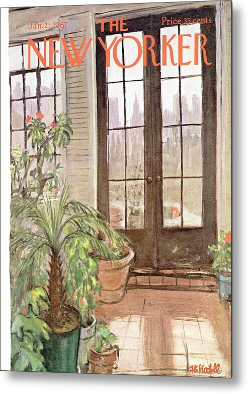 Winter Garden Metal Print featuring the painting New Yorker January 21st, 1967 by Frank Modell