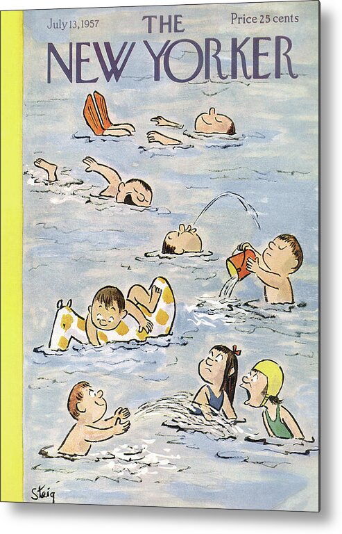 William Steig Wst Metal Print featuring the painting New Yorker July 13th, 1957 by William Steig